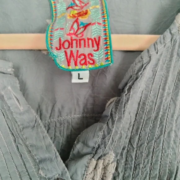 Johnny Was embroidered button down shirt - Picture 7 of 9